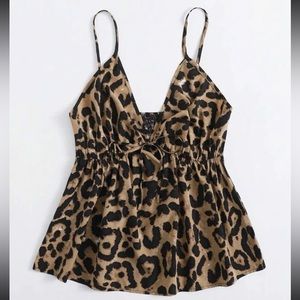 leopard plus size cami